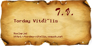 Torday Vitális névjegykártya